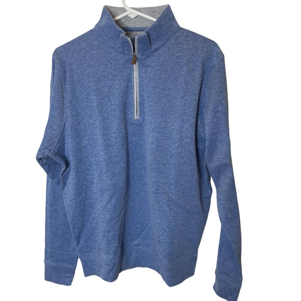 NWT Collars & Co Royal Blue Cloud Textured Quarter Zip Pullover Medium - Picture 2 of 5